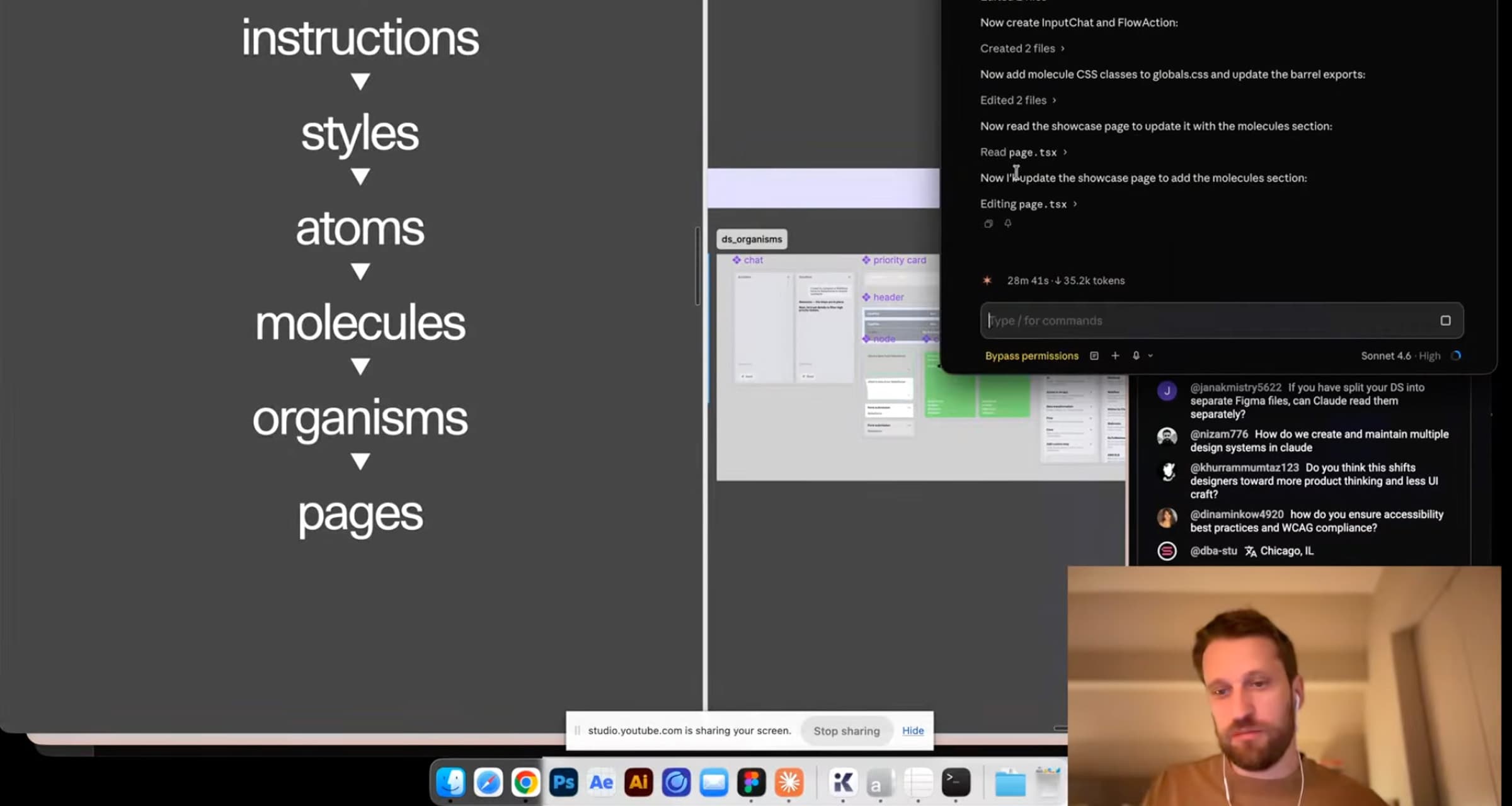 master-class — claude code builds a design system, live.